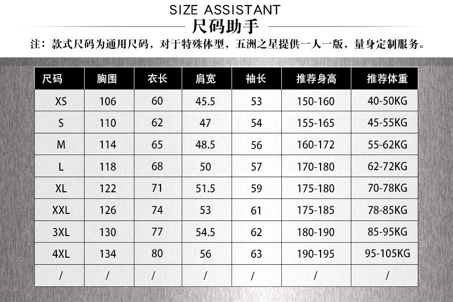 純棉勞保工作服尺碼助手