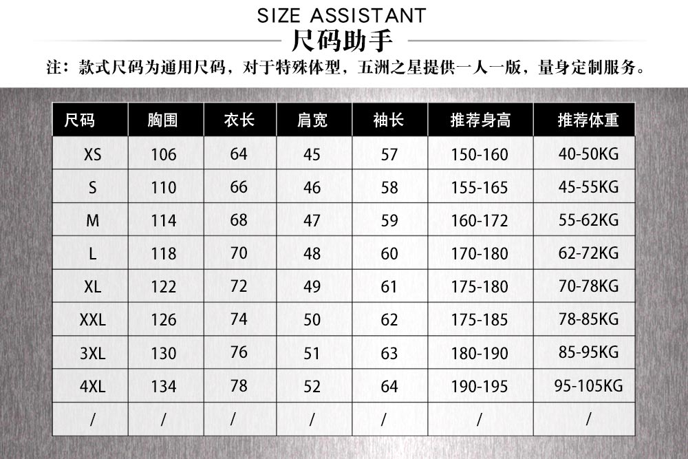 阻燃絕緣防電弧服套裝—尺寸尺碼